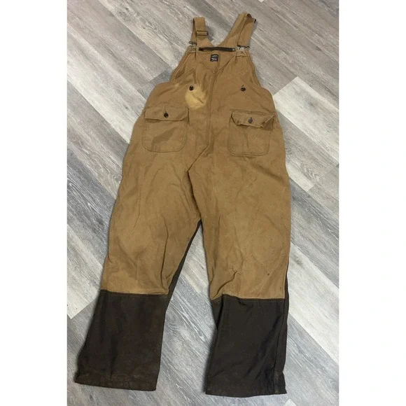 Vintage tg Pointer Brand‎ Short Bib Overalls Workwear Hunting Brush Pants Large